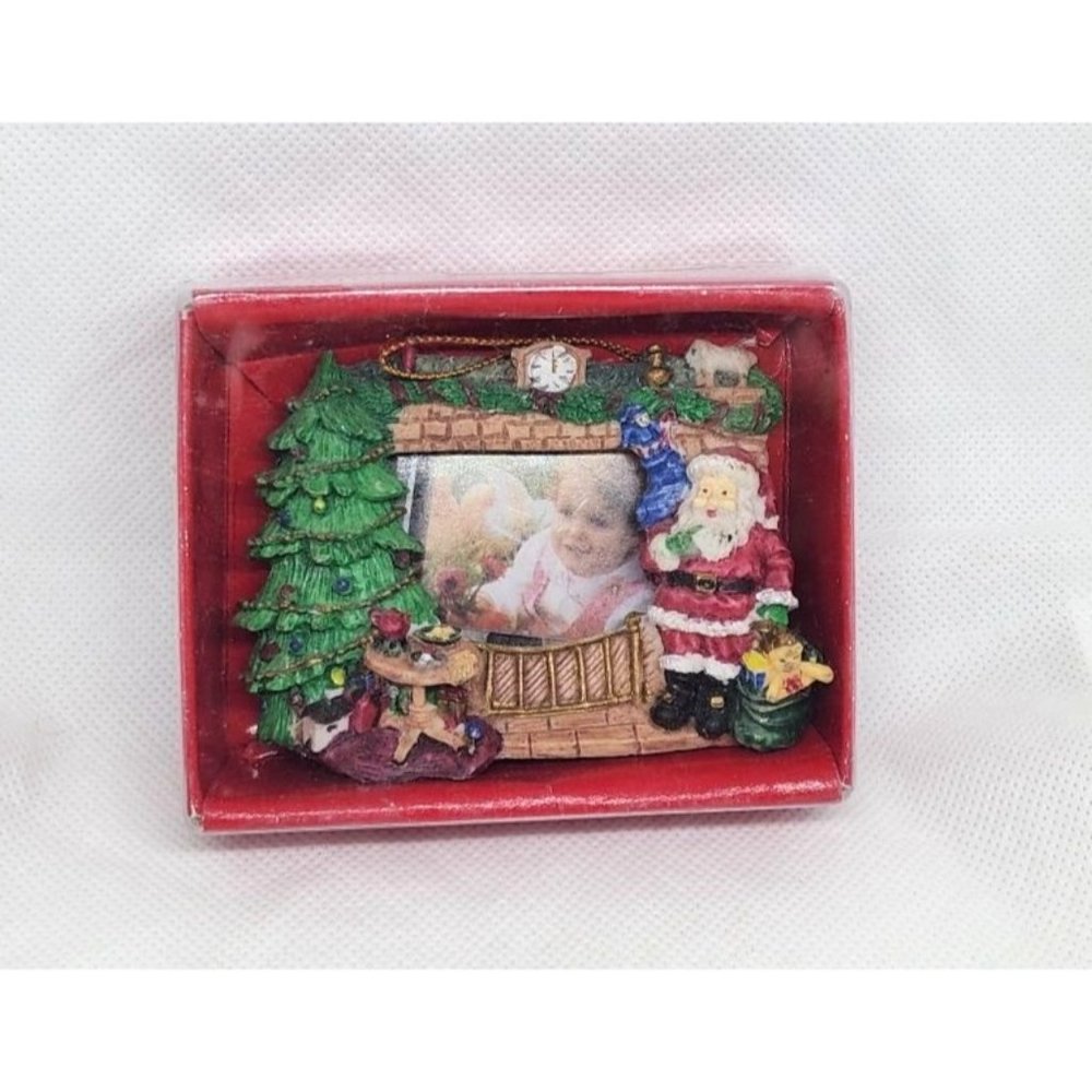 Wooden Santa And Christmas Tree Photo Frame Christmas Tree Ornament Holiday Deco